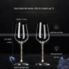 Burgundy Wine Glass Set Gold Diamond Crystal Wine Goblet Set with Decanter Burgundy Wine Glass Set Gold Diamond Crystal Wine Goblet Set with Decanter