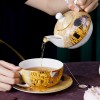 Japanese Art Teapot Set: Bone China Golden Coffee Cup with Saucer Tea Set Combination