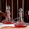 Wine Decanter with Lid Flat Bottom Decanter Crystal Glass Wine Jug