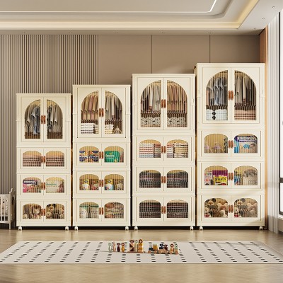 Installation-Free Foldable Locker Household Clothing Toy Storage Wardrobe Baby Children's Sorting Plastic Snack Cabinet Various Combination