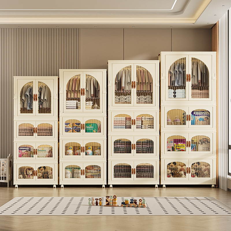 Installation-Free Foldable Locker Household Clothing Toy Storage Wardrobe Baby Children's Sorting Plastic Snack Cabinet