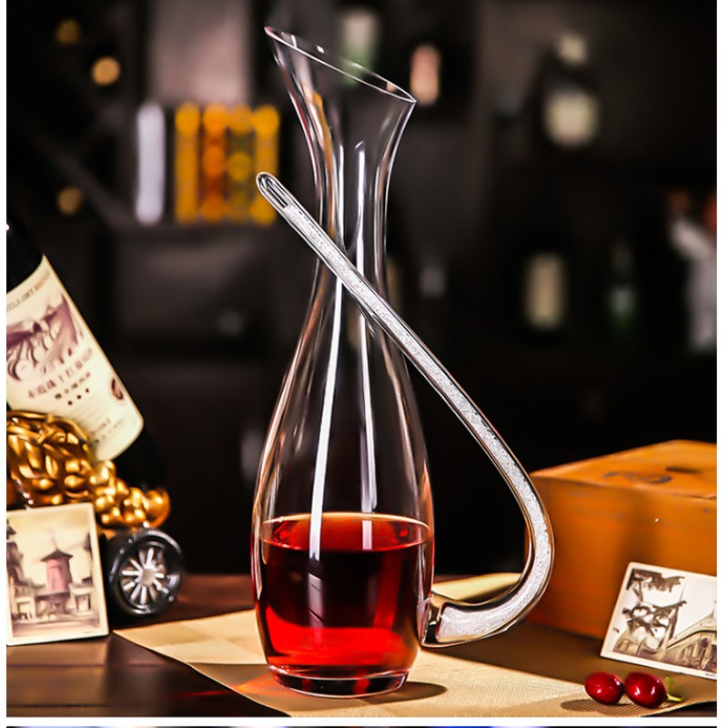 High-end 24K Gold Foil Red Wine Glass Set, Household Crystal Goblet, Large Decanter, Cup Holder, Leather Suitcase Set High-end 24K Gold Foil Red Wine Glass Set, Household Crystal Goblet, Large Decanter, Cup Holder, Leather Suitcase Set
