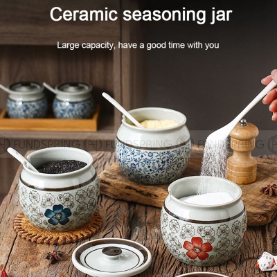 Flavorful Harmony Ceramic Seasoning Jars - Set of 2 (600ml each) with Lids and Spoons Flavorful Harmony Ceramic Seasoning Jars - Set of 2 (600ml each) with Lids and Spoons