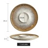 Fafartc Gypsophila Series Dinnerware Ceramic Dining Plate Flat Plate Gold-white Shallow Bowl