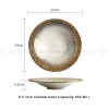 Fafartc Gypsophila Series Dinnerware Ceramic Dining Plate Flat Plate Gold-white Shallow Bowl