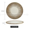 Fafartc Gypsophila Series Dinnerware Ceramic Dining Plate Flat Plate Gold-white Shallow Bowl