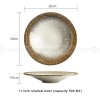 Fafartc Gypsophila Series Dinnerware Ceramic Dining Plate Flat Plate Gold-white Shallow Bowl