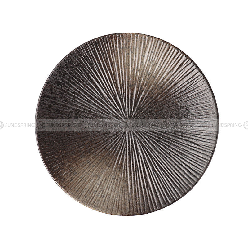 Artistic Striped Ceramic Dinner Plates - Set of 2, Sizes 8" and 10" Artistic Striped Ceramic Dinner Plates - Set of 2, Sizes 8" and 10"