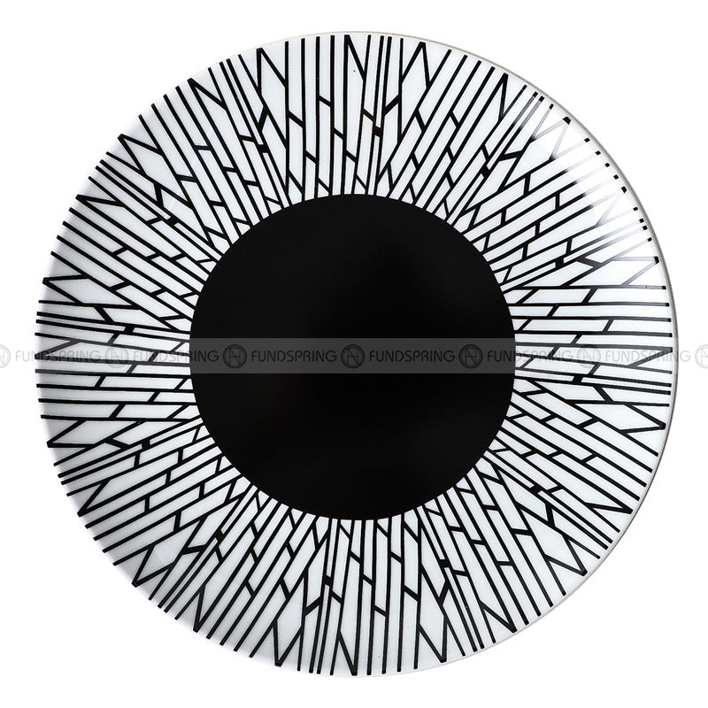 Minimalist Elegance: Ceramic Black Line Pasta & Steak Plate Set of 2 (8" and 10") Minimalist Elegance: Ceramic Black Line Pasta & Steak Plate Set of 2 (8" and 10")