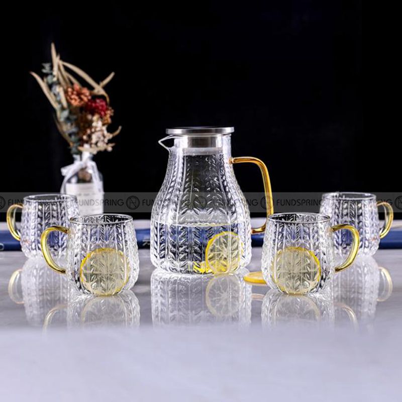 Wheat Ears Cup Heat Resistant Glass Mugs Set Glass Pitcher & Tumbler Wheat Ears Cup Heat Resistant Glass Mugs Set Glass Pitcher & Tumbler