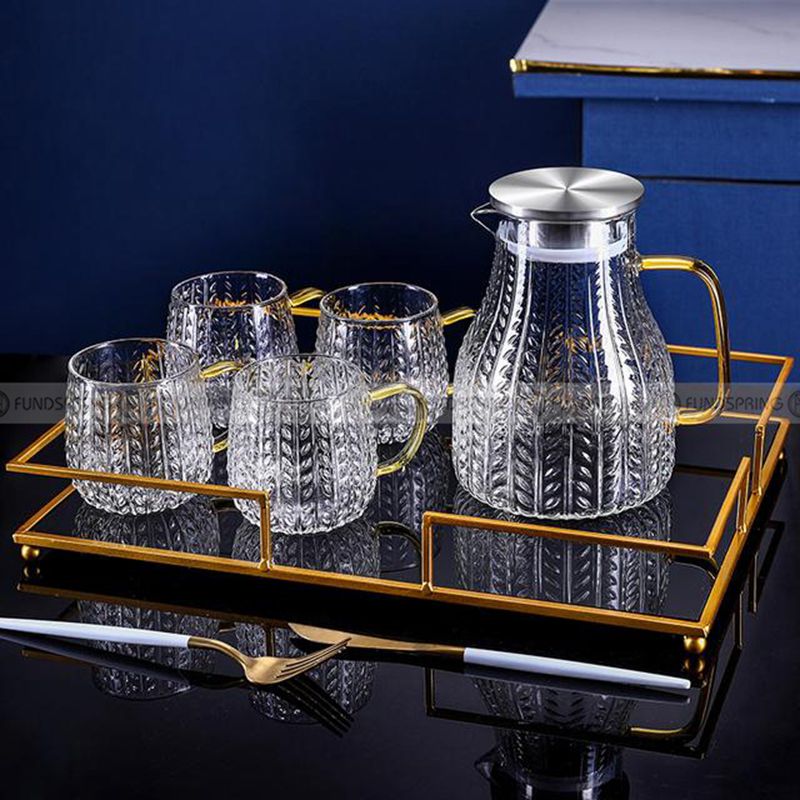 Wheat Ears Cup Heat Resistant Glass Mugs Set Glass Pitcher & Tumbler Wheat Ears Cup Heat Resistant Glass Mugs Set Glass Pitcher & Tumbler