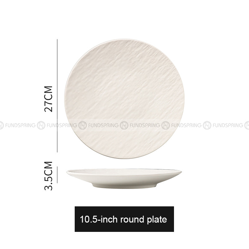Artisanal Stone-Inspired Elegance: Set of 2 Ceramic Dinner Plates, 10.5 Inches Artisanal Stone-Inspired Elegance: Set of 2 Ceramic Dinner Plates, 10.5 Inches