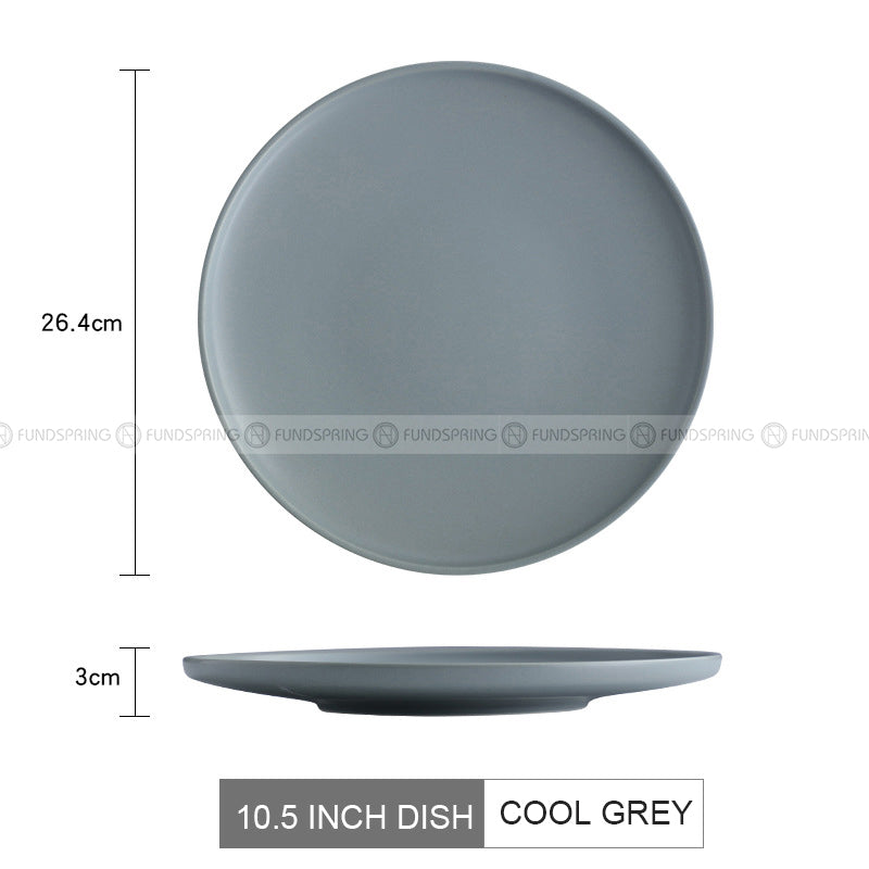 Nordic Ceramic Flat Plate Fruit Salad Plate Matte Shallow Plate Nordic Ceramic Flat Plate Fruit Salad Plate Matte Shallow Plate