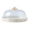 Stylish Afternoon Tea Ceramic Cake Pan with Lid: Elegant Snack and Fruit Plate Stand Stylish Afternoon Tea Ceramic Cake Pan with Lid: Elegant Snack and Fruit Plate Stand