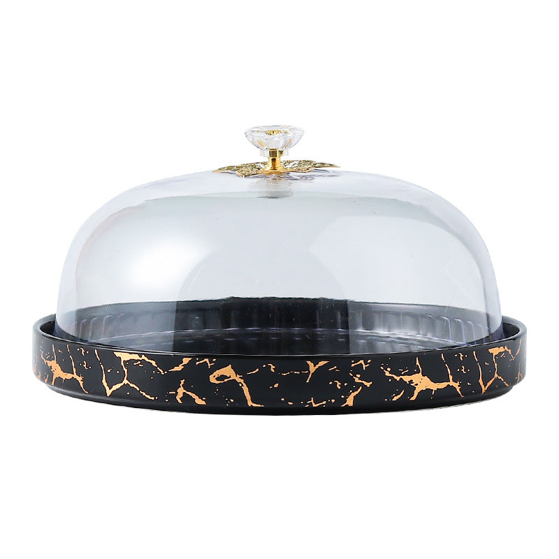 Stylish Afternoon Tea Ceramic Cake Pan with Lid: Elegant Snack and Fruit Plate Stand Stylish Afternoon Tea Ceramic Cake Pan with Lid: Elegant Snack and Fruit Plate Stand