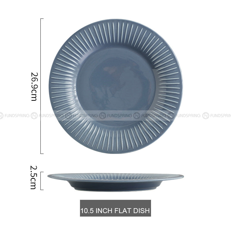 Nordic Tableware Vertical Stripes Dinnerware Ceramic Bowls Plates Nordic Tableware Vertical Stripes Dinnerware Ceramic Bowls Plates