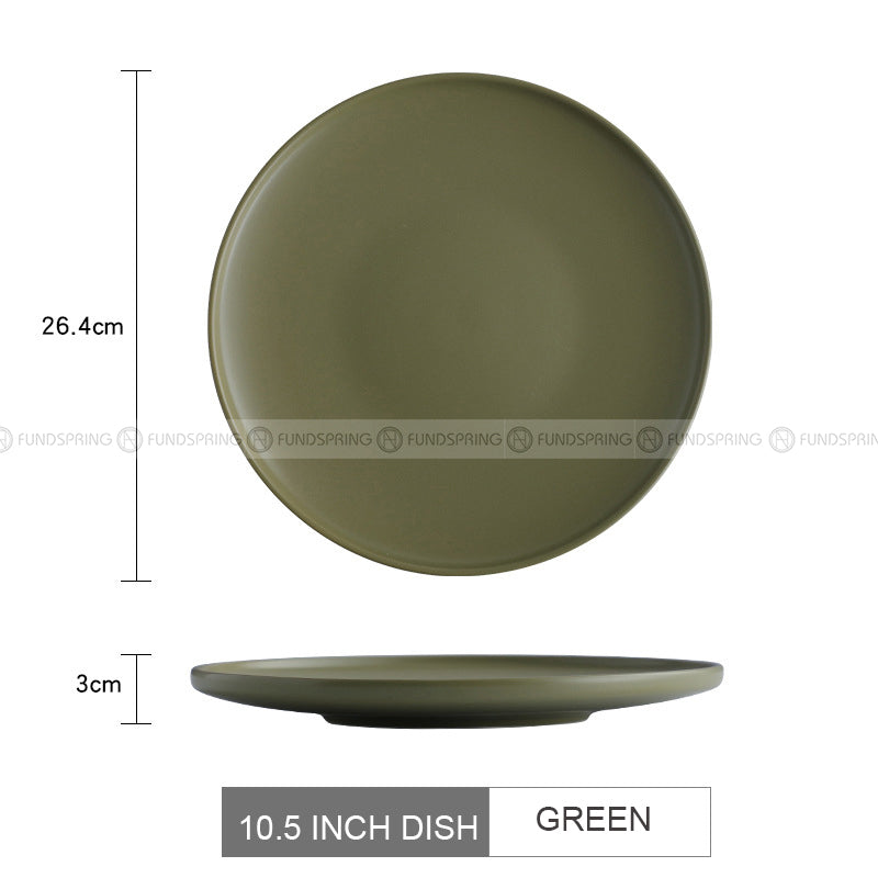 Nordic Ceramic Flat Plate Fruit Salad Plate Matte Shallow Plate Nordic Ceramic Flat Plate Fruit Salad Plate Matte Shallow Plate