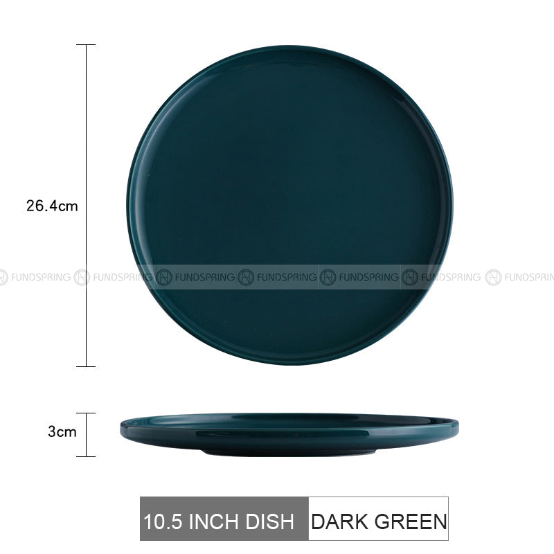 Nordic Ceramic Flat Plate Fruit Salad Plate Matte Shallow Plate Nordic Ceramic Flat Plate Fruit Salad Plate Matte Shallow Plate