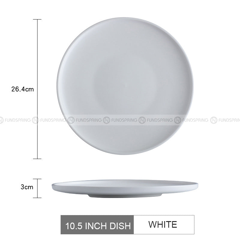Nordic Ceramic Flat Plate Fruit Salad Plate Matte Shallow Plate Nordic Ceramic Flat Plate Fruit Salad Plate Matte Shallow Plate