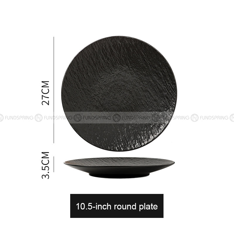 Artisanal Stone-Inspired Elegance: Set of 2 Ceramic Dinner Plates, 10.5 Inches Artisanal Stone-Inspired Elegance: Set of 2 Ceramic Dinner Plates, 10.5 Inches