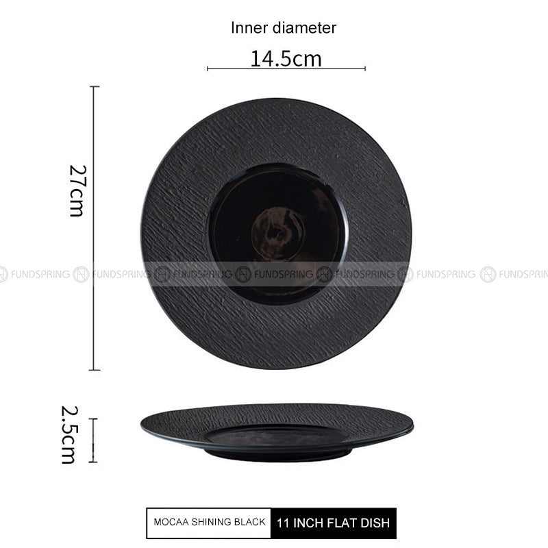 Mocaa Stone Series Black Dinner Plates Ceramic Dinnerware Plates Mocaa Stone Series Black Dinner Plates Ceramic Dinnerware Plates