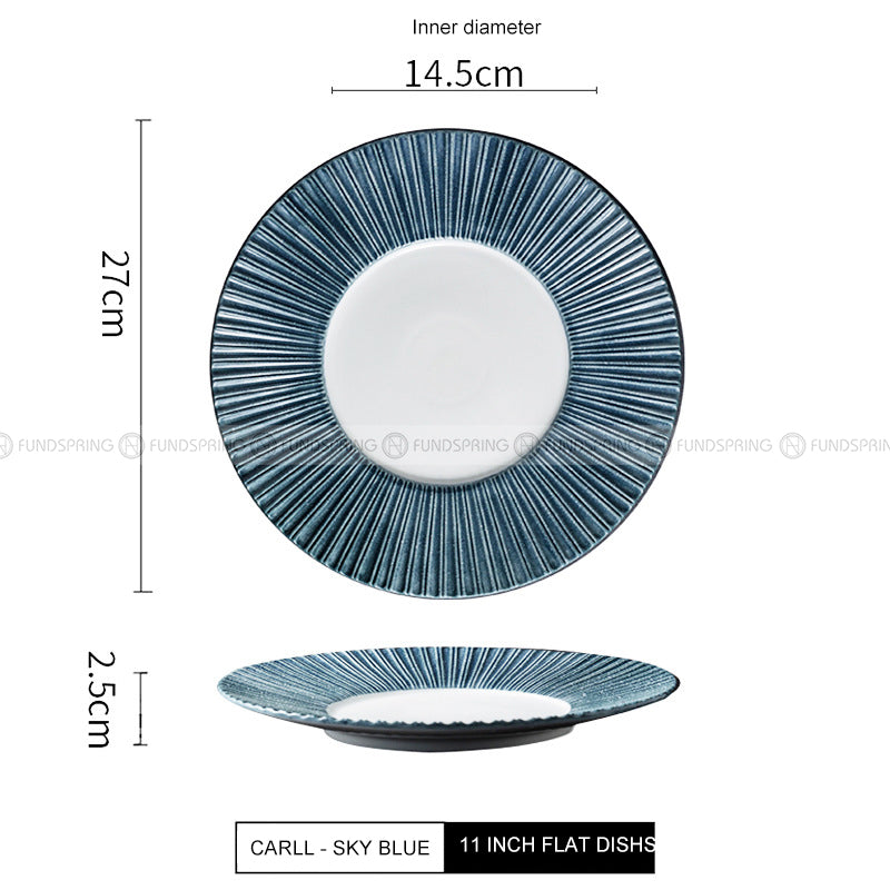 Carll Solar Series Dinnerware Collection Ceramic Blue/White Plate Carll Solar Series Dinnerware Collection Ceramic Blue/White Plate