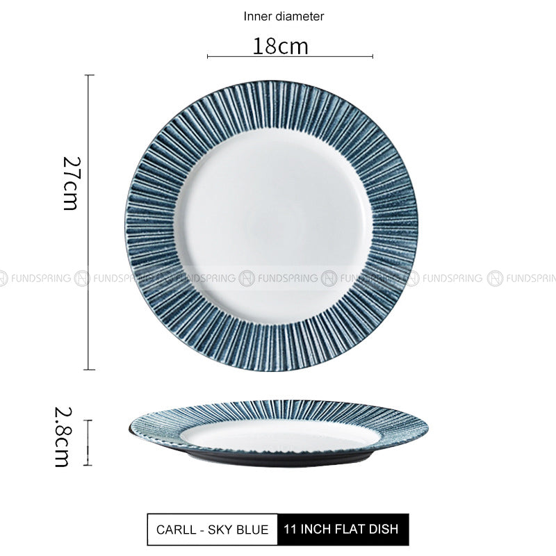 Carll Solar Series Dinnerware Collection Ceramic Blue/White Plate Carll Solar Series Dinnerware Collection Ceramic Blue/White Plate