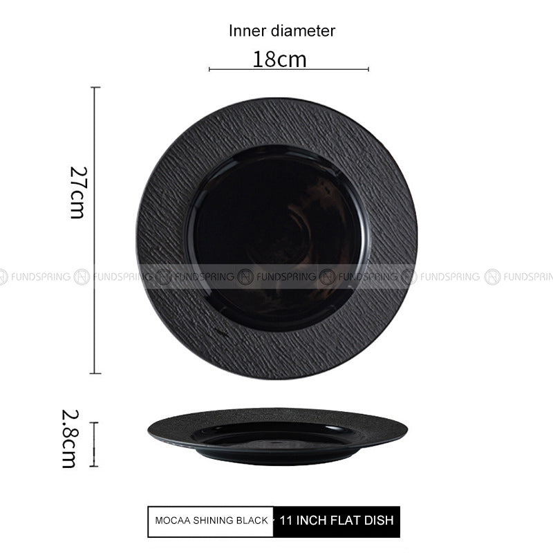 Mocaa Stone Series Black Dinner Plates Ceramic Dinnerware Plates Mocaa Stone Series Black Dinner Plates Ceramic Dinnerware Plates