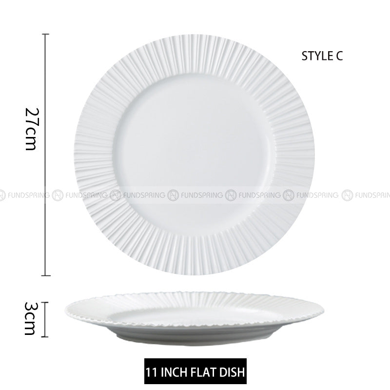 Nordic Dinnerware Carll Solar Series Ceramic White Dinner Plate Nordic Dinnerware Carll Solar Series Ceramic White Dinner Plate