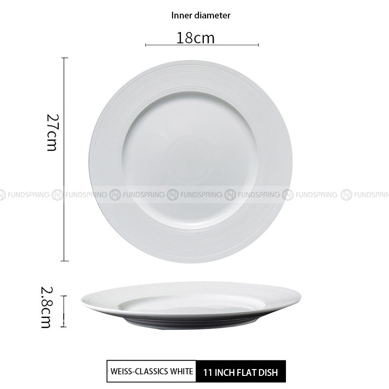Designer Tableware Collection Weiss Series Ceramic Dish White Plate Designer Tableware Collection Weiss Series Ceramic Dish White Plate