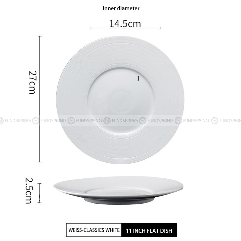 Designer Tableware Collection Weiss Series Ceramic Dish White Plate Designer Tableware Collection Weiss Series Ceramic Dish White Plate