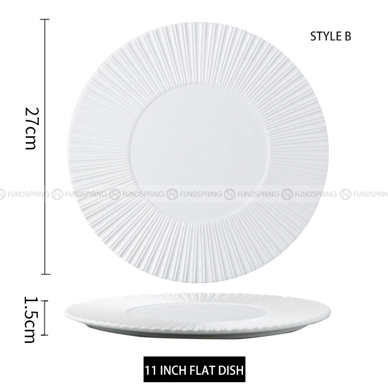Nordic Dinnerware Carll Solar Series Ceramic White Dinner Plate Nordic Dinnerware Carll Solar Series Ceramic White Dinner Plate