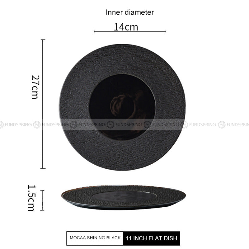 Mocaa Stone Series Black Dinner Plates Ceramic Dinnerware Plates Mocaa Stone Series Black Dinner Plates Ceramic Dinnerware Plates