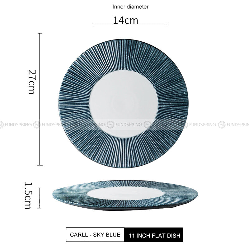 Carll Solar Series Dinnerware Collection Ceramic Blue/White Plate Carll Solar Series Dinnerware Collection Ceramic Blue/White Plate
