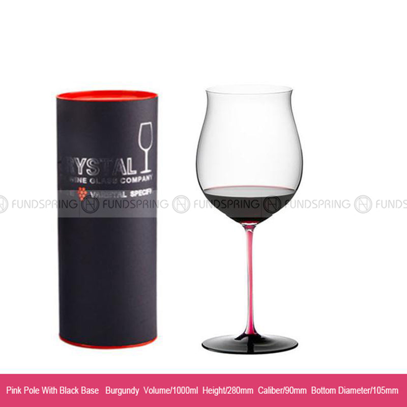 Bordeaux/Burgundy Stemware Goblet Glass With Colorful Cup Handle Bordeaux/Burgundy Stemware Goblet Glass With Colorful Cup Handle