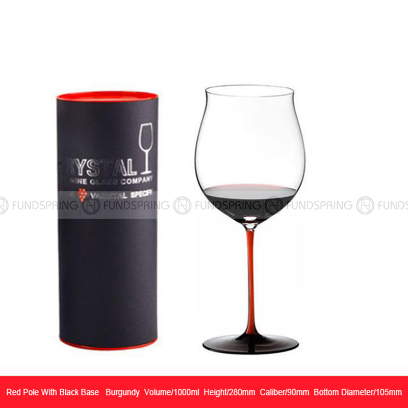 Bordeaux/Burgundy Stemware Goblet Glass With Colorful Cup Handle Bordeaux/Burgundy Stemware Goblet Glass With Colorful Cup Handle