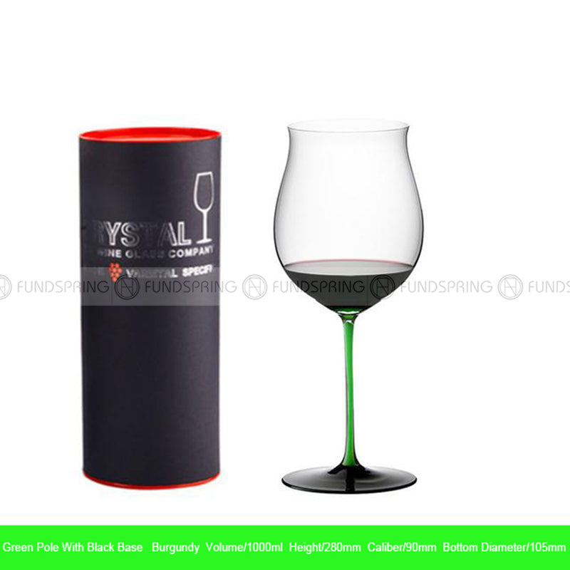 Bordeaux/Burgundy Stemware Goblet Glass With Colorful Cup Handle Bordeaux/Burgundy Stemware Goblet Glass With Colorful Cup Handle