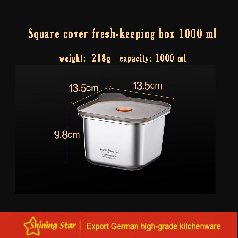 304 Stainless Steel Fresh-keeping Box Sealed Food Storage Box With Lid 304 Stainless Steel Fresh-keeping Box Sealed Food Storage Box With Lid