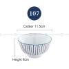 Blue and White Under Glazed Ceramic Bowl Japan Style 4.5" Set of 4 Blue and White Under Glazed Ceramic Bowl Japan Style 4.5" Set of 4