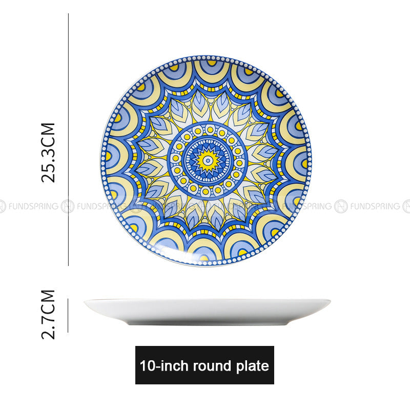 Bohemian Elegance: Vintage Literary Ceramic Dinnerware Set (8" and 10") Bohemian Elegance: Vintage Literary Ceramic Dinnerware Set (8" and 10")