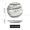 European Elegance Ceramic Dinner Plates - Marble-Inspired, Black and White Striped Set (8" and 10") European Elegance Ceramic Dinner Plates - Marble-Inspired, Black and White Striped Set (8" and 10")