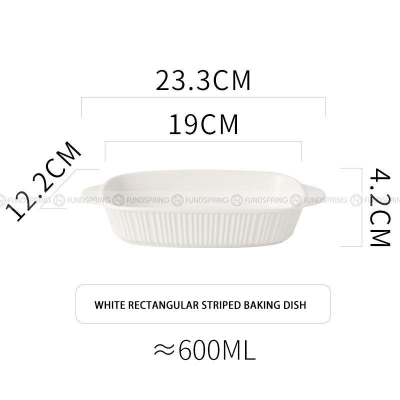 Ceramic Binaural Baking Platter Macaron Microwave Oven Baking Bowl Ceramic Binaural Baking Platter Macaron Microwave Oven Baking Bowl