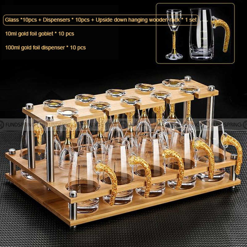 Gold Foil Wine Glass Wine Dispenser Small Goblet Cup Holder Win Set Gold Foil Wine Glass Wine Dispenser Small Goblet Cup Holder Win Set