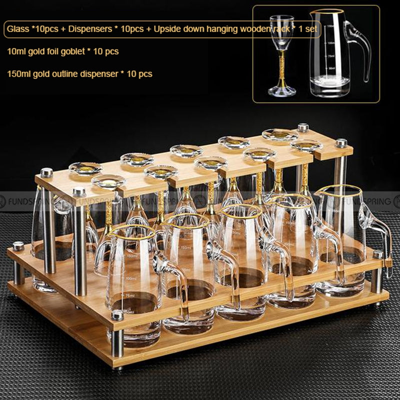 Gold Foil Wine Glass Wine Dispenser Small Goblet Cup Holder Win Set Gold Foil Wine Glass Wine Dispenser Small Goblet Cup Holder Win Set