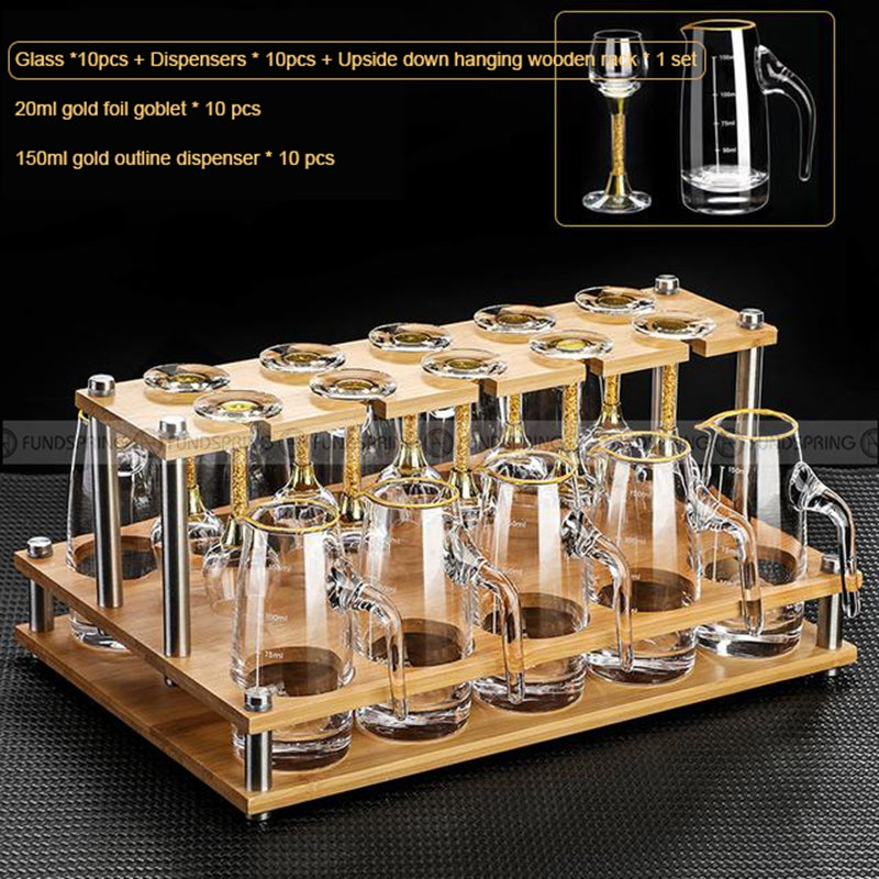 Gold Foil Wine Glass Wine Dispenser Small Goblet Cup Holder Win Set Gold Foil Wine Glass Wine Dispenser Small Goblet Cup Holder Win Set