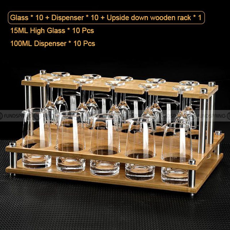 Spirit Dispenser Set Glass Set of 21 With Rack Baijiu Glass With Rack Spirit Dispenser Set Glass Set of 21 With Rack Baijiu Glass With Rack
