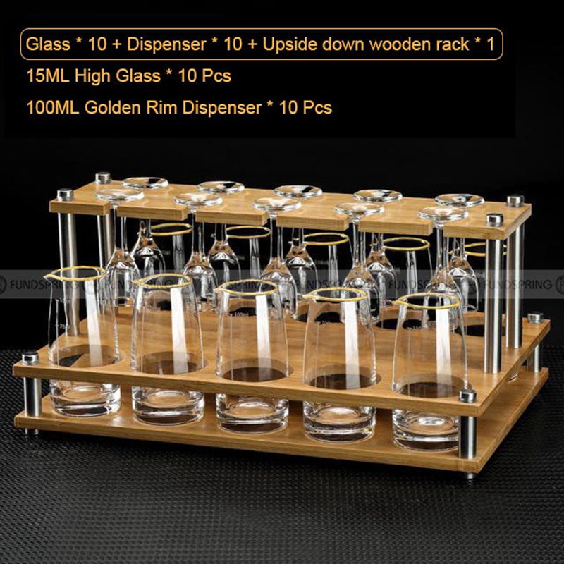 Spirit Dispenser Set Glass Set of 21 With Rack Baijiu Glass With Rack Spirit Dispenser Set Glass Set of 21 With Rack Baijiu Glass With Rack
