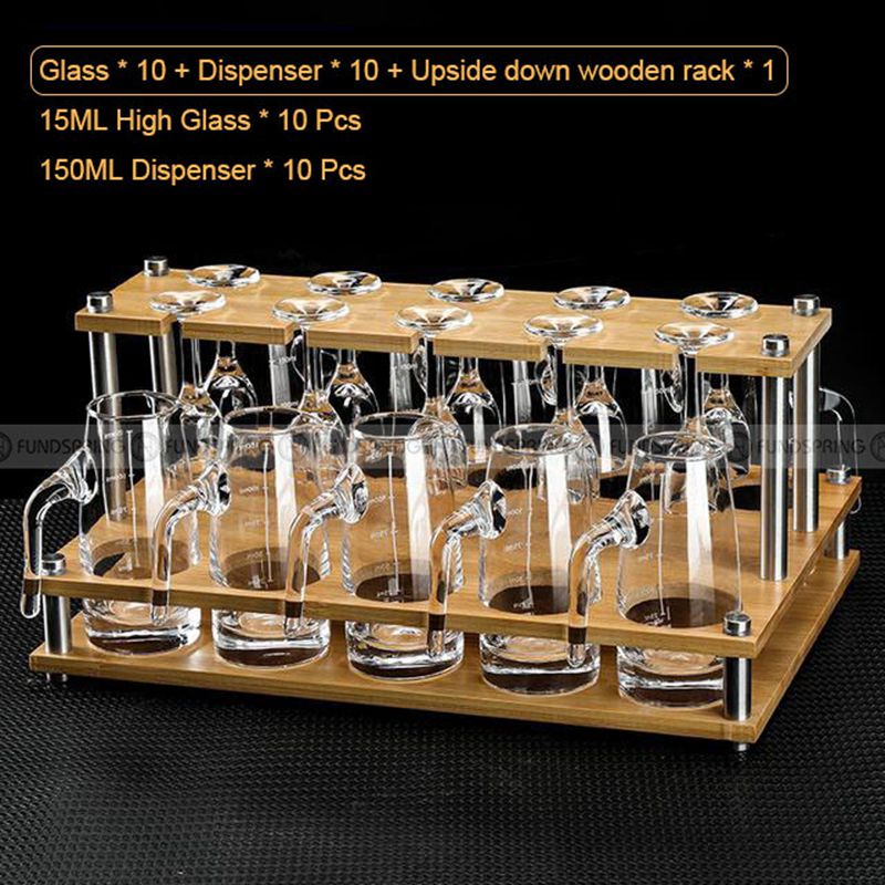 Spirit Dispenser Set Glass Set of 21 With Rack Baijiu Glass With Rack Spirit Dispenser Set Glass Set of 21 With Rack Baijiu Glass With Rack