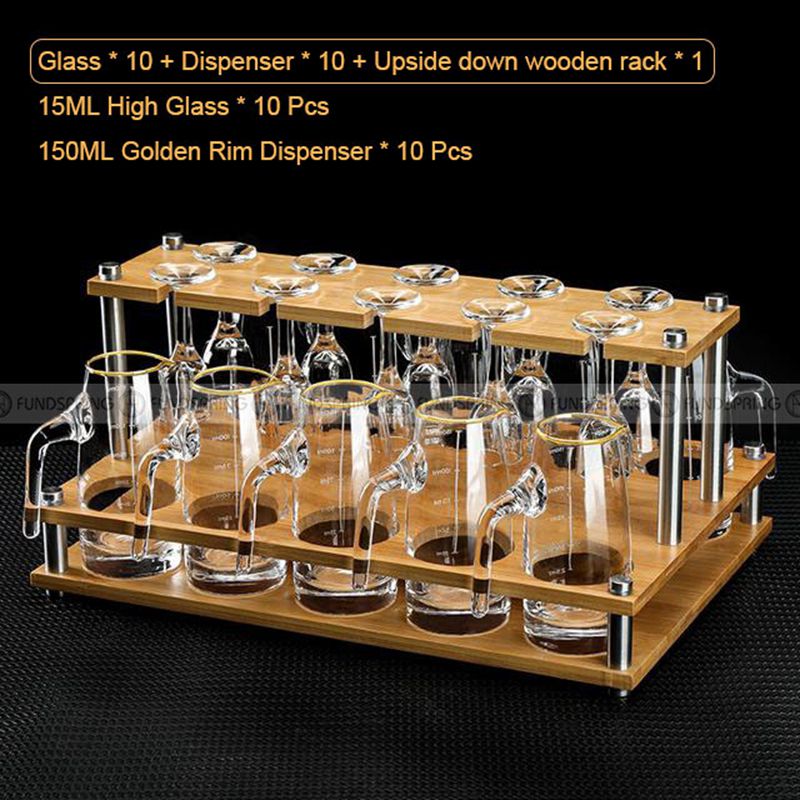 Spirit Dispenser Set Glass Set of 21 With Rack Baijiu Glass With Rack Spirit Dispenser Set Glass Set of 21 With Rack Baijiu Glass With Rack