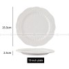 Modern Relief White Ceramic Dinner Plates Set of 2 (8" and 10") Modern Relief White Ceramic Dinner Plates Set of 2 (8" and 10")